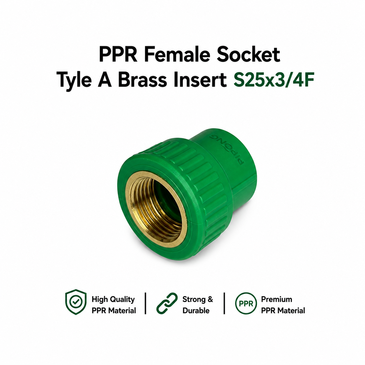 PP-R Female Socket Tyle A Brass Insert - S25x3/4F